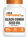 BulkSupplements.com Black Cumin Seed Oil Softgels - Black Cumin Seed Oil 1000mg - Glutenvrij, 1 Softgel per Serving, 120 Count (Pack of 1)