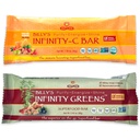 Infinity Greens Bundle, 1 Box Green Superfood Bars (12 Pack), 1 Box Biologische Vitamine C Snack Bars (12 Pack)