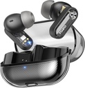 TOZO Crystal Pods Hybrid Active Noise Cancelling Draadloze oordopjes, 10mm Drivers Deep Bass Stereo Sound, 4 Mics Smart ENC AI Calls, 32 EQ via App, Bluetooth 5.4 Hoofdtelefoon, Crystal Case Design