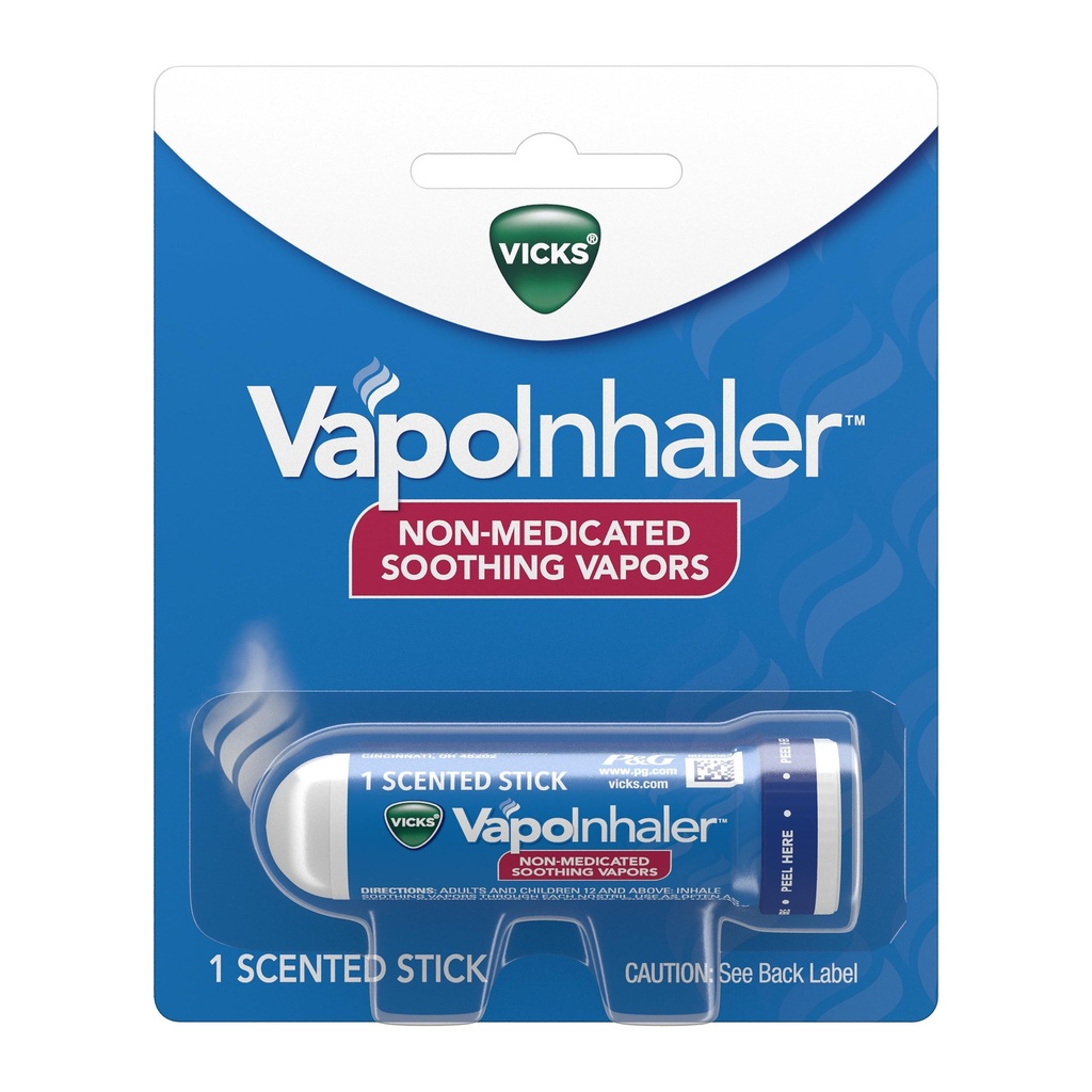 Vicks VapoInhaler, Portable Nasal Inhaler, Niet-Gemedicineerd, Verzachtende Vapors, Menthol Geur, 1 Telling