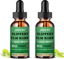 (2 pack) Slippery Elm gouttes liquides écorce, pur extrait de slippery biologique orme 1000mg pour la santé de la gorgée digestive, supplément de teinture liquide orme, végétalien, sans alcool, non-OGM, sans gluten