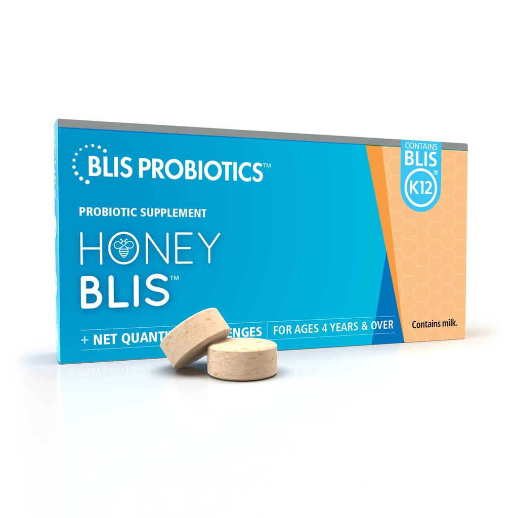 BLIS HoneyBLIS Oral Probiotics, Manuka Honey K12 Throat Soothe, 16 Lozenges | BLIS K12 1 Billion CFU, Immune Support, soothing honey formula at least 89% Manuka and Kamahi Honey, convenient daily use