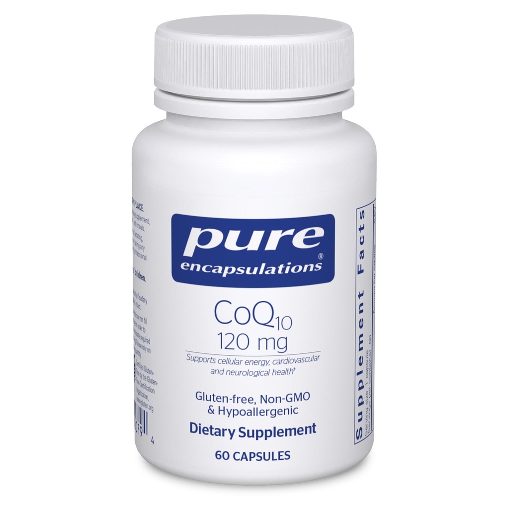 Pure Encapsulations CoQ10 120 mg - Co-enzym Q10 Supplement for Heart Health, Energy, Antioxidants, Brain & Memory Health - Cellular Health, Cognition & Cardiovasculaire Ondersteuning* - 60 capsules