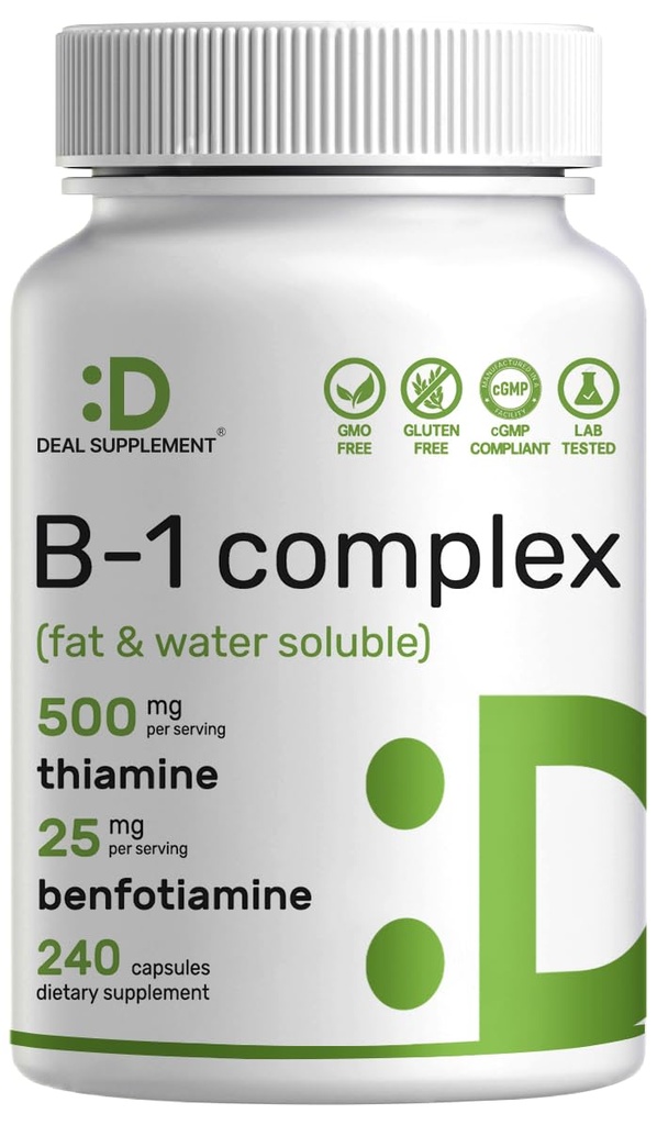 DEAL › Vitamin B1 500mg met Benfotiamine, 240 Capsules 
