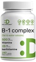SUPPLÉMENT DE DÉAL Vitamine B1 500mg avec de la benfotiamine, 240 Capsules – 2 en 1 Formule améliorée – Fat & Water Soluble Thiamine Supplément B1 – Tiers testés, non-OGM, sans gluten
