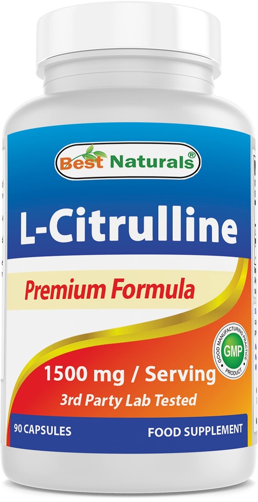 Best Naturals L-Citrulline Capsules - 1500mg/Serven - Non-GMO - Glutenvrij - 90 Capsules (90 Aantal (verpakking 1))