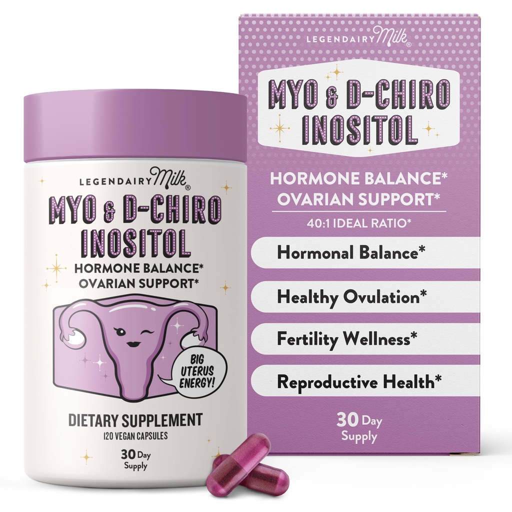 Legendairy Milk Pure Inositol Supplement - Myo Inositol en D-Chiro Inositol Capsules - Ideaal 40:1 Ratio - ovariële en vruchtbaarheid Ondersteuning voor vrouwen - 30 dagen aanbod