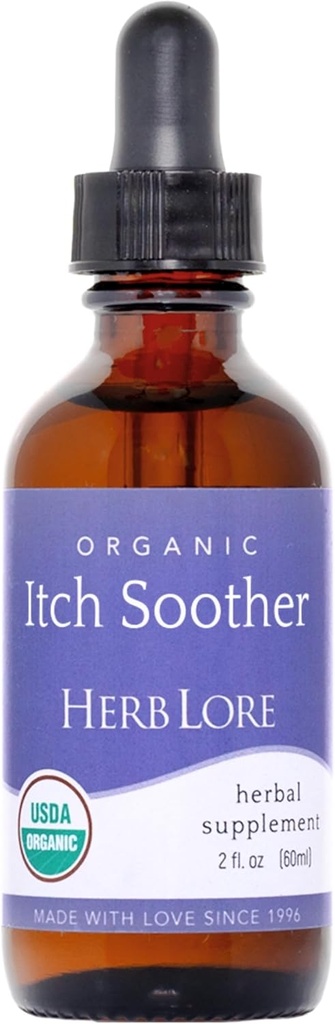 Herb Lore biologische jeuk Soother Tinctuur - kalmeert jeukende zwangerschap huid & Rash, vloeibare melk distel, paardenbloem & gele dock lever ondersteuning Supplement druppels (2 fl oz)