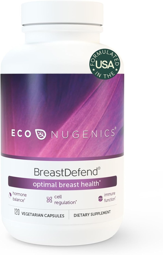 EcoNugenics BreastDefend DIM-supplement ter ondersteuning van optimale borstgezondheid voor vrouwen, Estrogen Hormone Balance, Immune Support, Turmeric Curcumin, Reishi & Turkey Tail › 120 Capsules