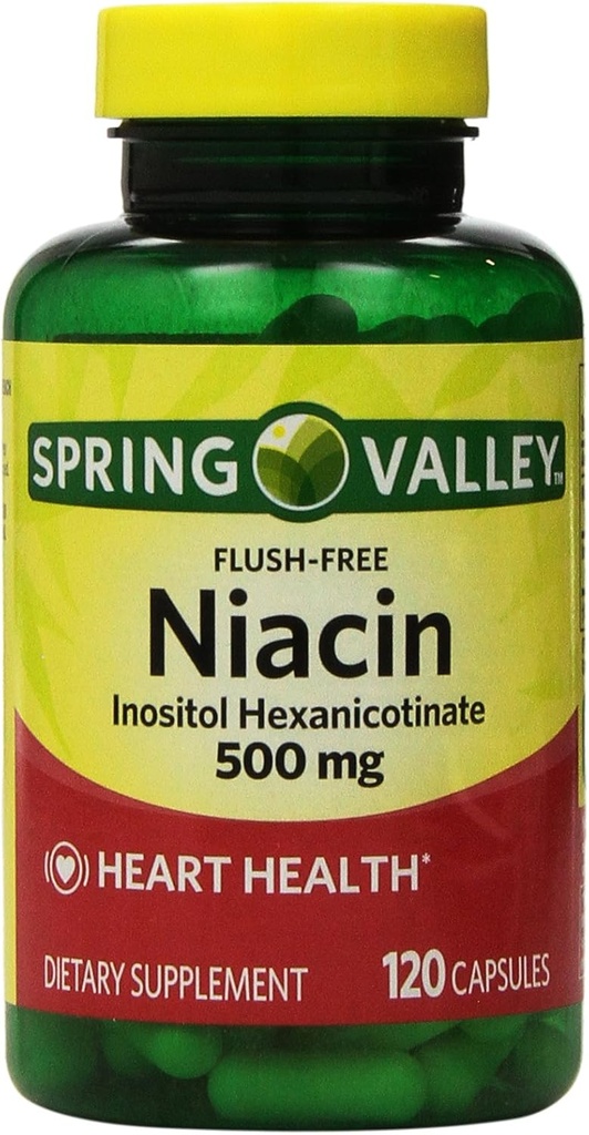 Spring Valley - Flush Free Niacin (B-3) 500 mg, 240 capsules (2 flessen van 120)