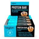 Legioen Proteïne Bar Blueberry Muffin - 100% Wei Proteïne, Sojavrije Proteïne Bars met Prebiotic Fiber - Lage Vet Gezonde Proteïne Bar - Glutenvrij, Natuurlijk Gearomatiseerd, Lage Suiker Proteïne Bars (12 Tellen)