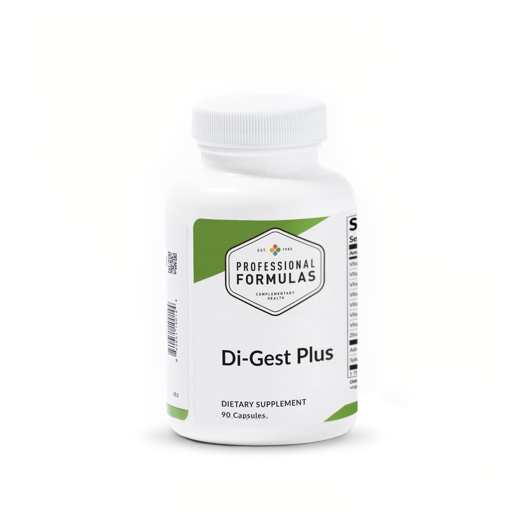 Formules professionnelles Di-Gest Plus - Bétaïne, acide L-glutamique, pancréatine, papaine et pepsine pour une digestion saine, absorption nutritive et doublure de Gut - hypoallergénique, sans gluten, 90 capsules