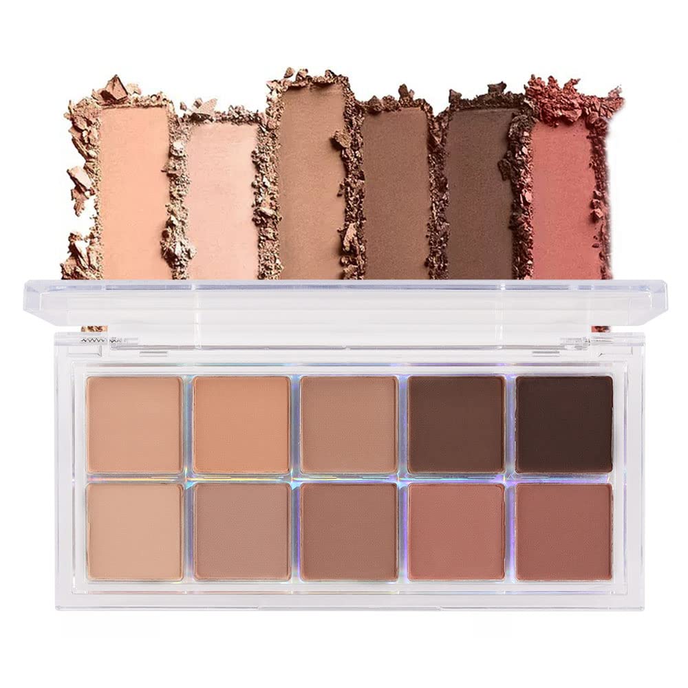 BINGBRUSH 10 Kleuren Bruine Oogschaduw Pallet, Warm Toon Hoge Gepigmenteerde Matte Oogschaduw, Natuurlijke Neutrale Oogschaduw Ultieme Make-up Palet, Vibrant Make-Up Pallets Kit