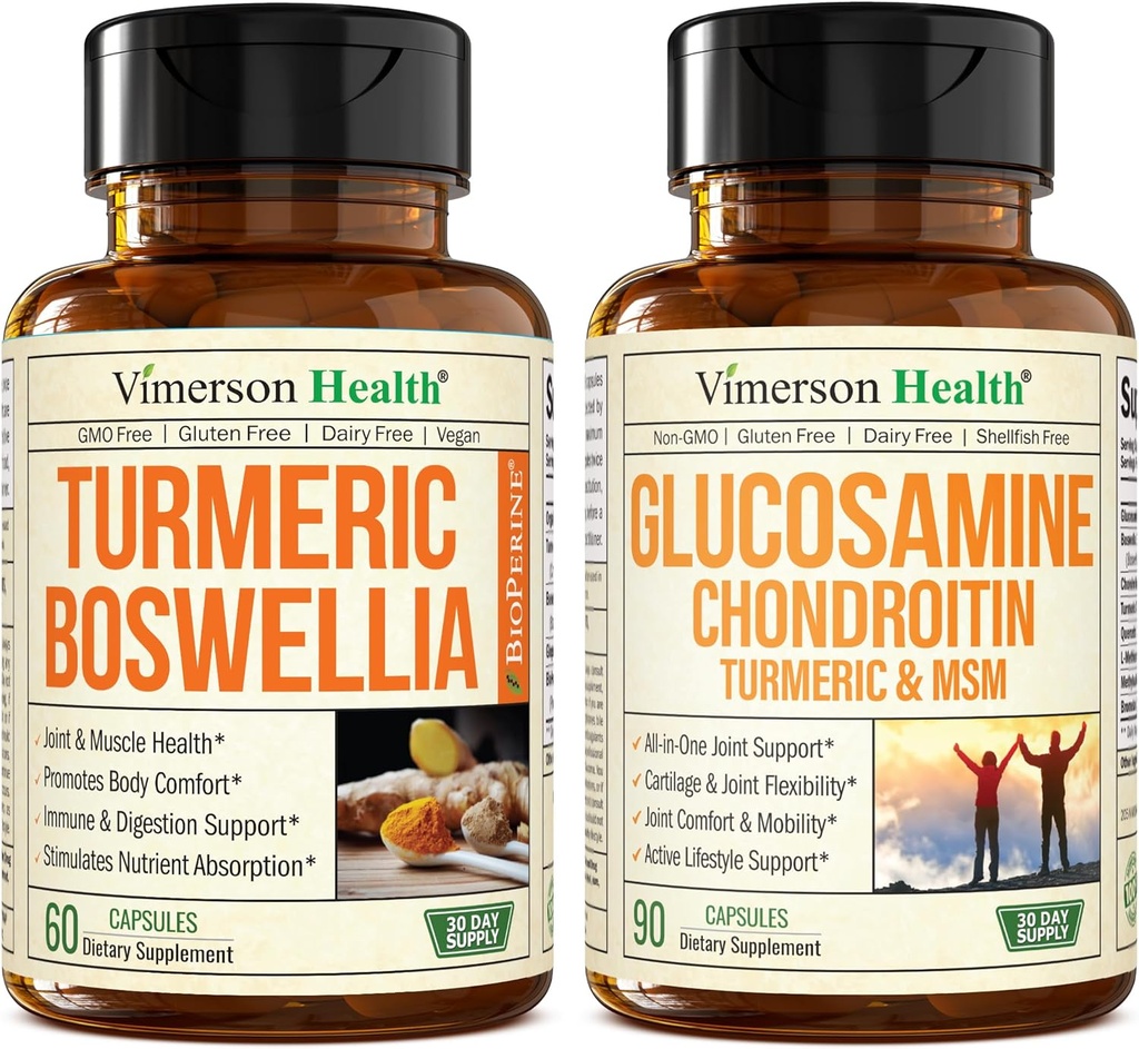 Kurkuma Curcumine Supplement met Boswellia Serrata Extract & Glucosamine Chondroitin MSM en Kurkuma Supplement