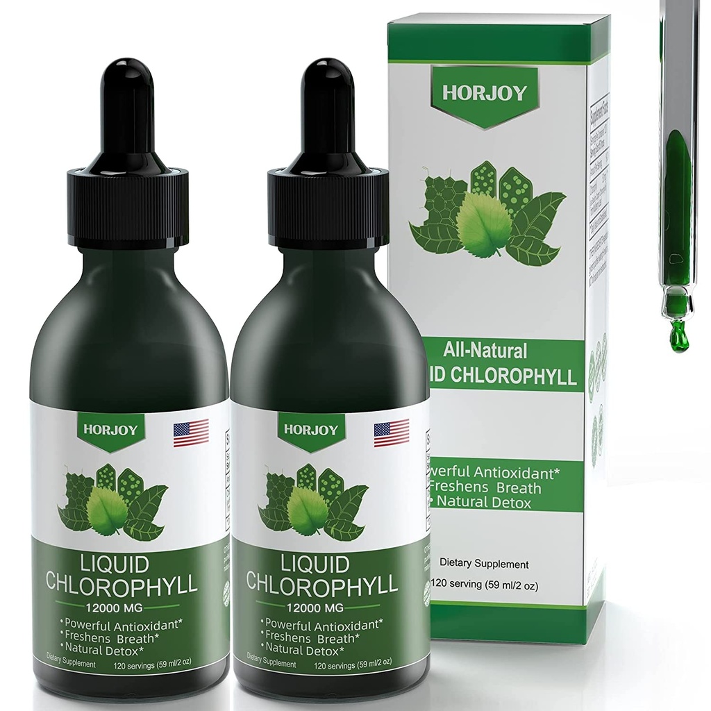 Chlorofyl Liquid Drops - 100% Natural Energy Booster and Immune Support - Internal Deodorant and Detox - Altitude Succe Relief - Fast Absorptie, Vegan & Non-GMO - 120 Servings (pack of 2)