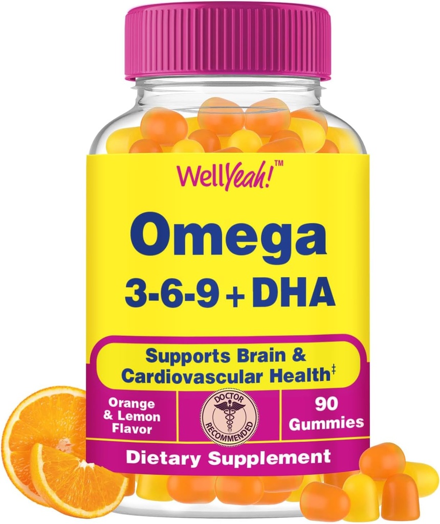 Wel Yeah Omega 3 6 9 Gummies met onkruidzaad Olie en DHA 