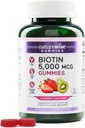 NatureWise Biotin Gummies - Ondersteunt gezond haar, huid en sterke nagels - Vitamine B7 5000mcg - Natuurlijke schoonheid - Aardbei-Kiwi Flavor - Veganistisch, Niet-GMO, Glutenvrij - 60 Tellen[30 Dagen Levering]