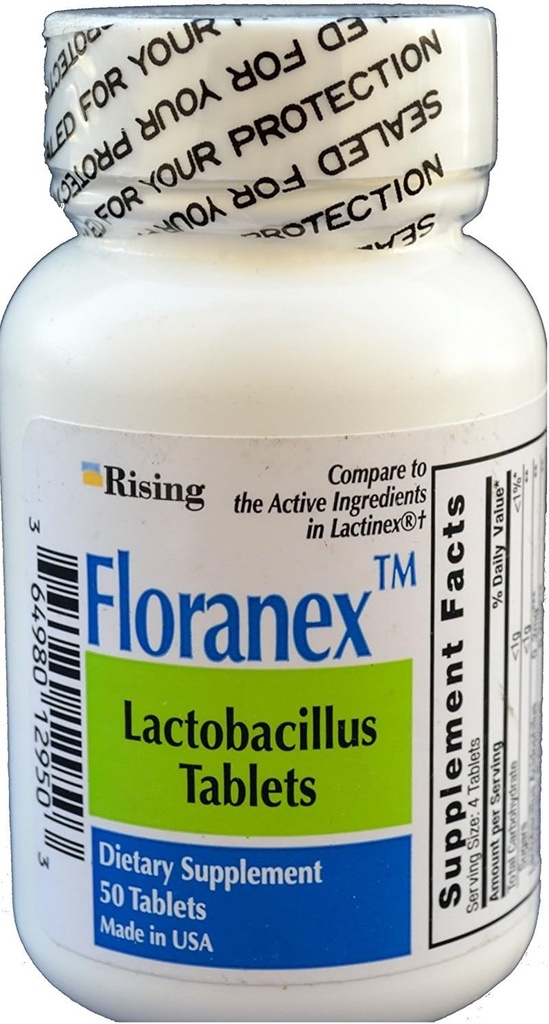 Floranex Probiotic voor Colon Health Generic voor Lactinex 50 tabletten per fles