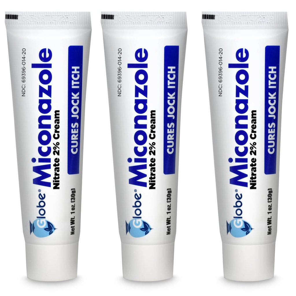 Miconazol Globe (3 Pack) Nitraat 2% Cream 1 oz, Cures Meest atleten Voet, Jock Itch, Ringworm en meer.