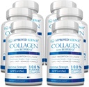 Pilules de collagène approuvées - Collagène marin absorbant types I et III - 360 comprimés - Cheveux et peau sains - Vitamine C, sodium et biopérine pour des résultats rapides - Non-OGM, fabriqué aux États-Unis