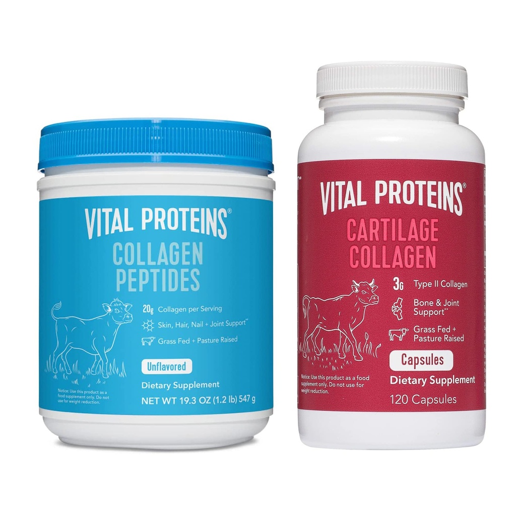 Vitale eiwitten Collageen Peptides Poeder 19.3oz+ Collageen pillen, type II