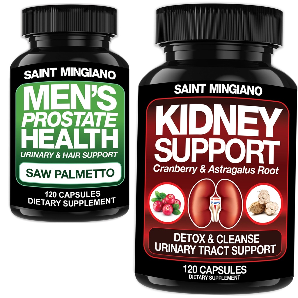 Soutien au rein Nettoyer Détox & Réparation 120 Casuals - Ensemble avec - Prostate Health Advanced Prostate Suppléments - 120 Capsules