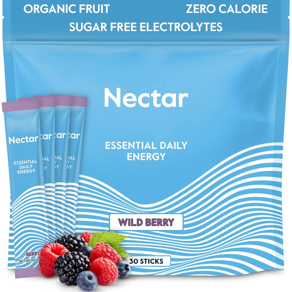 Nectar Energy Booster - Biologische Cafeïne, B12 & Elektrolyten - Suikervrij & Zero Calorie 