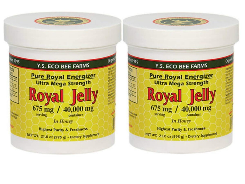 Y.S. Eco Bee Farms, (2 Pack) Royal Jelly, in Honey, 675 mg, 1,3 lbs (595 g)