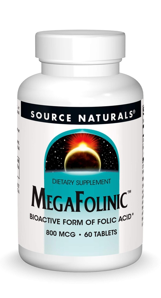 Source Naturals MegaFolinic 800mcg - 60 Tablets