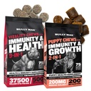 Bully Max Vitality Dog Chews and Puppy Soft Chews Bundle for Total Support with Daily Vitamines for Puppies and Adult Dogs – including Immune, Joint, Skin, Coat, Digestion, and Development Support