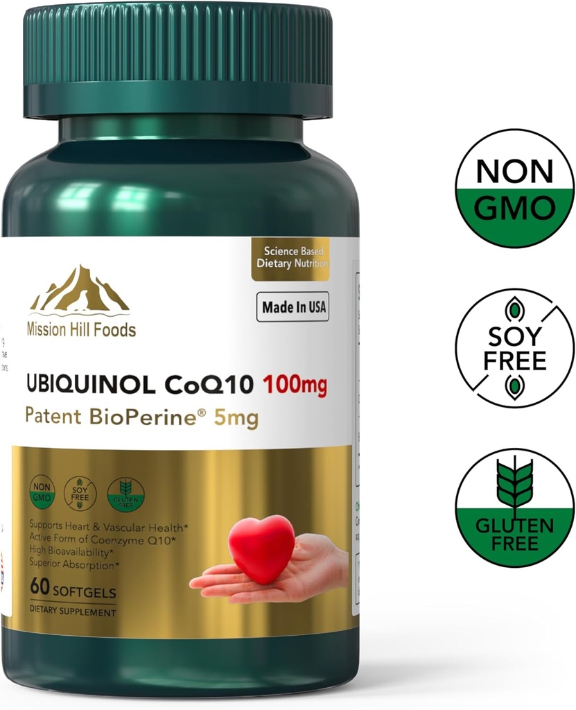 Premium Ubichinol CoQ10 + BioPerine (100 mg) 
