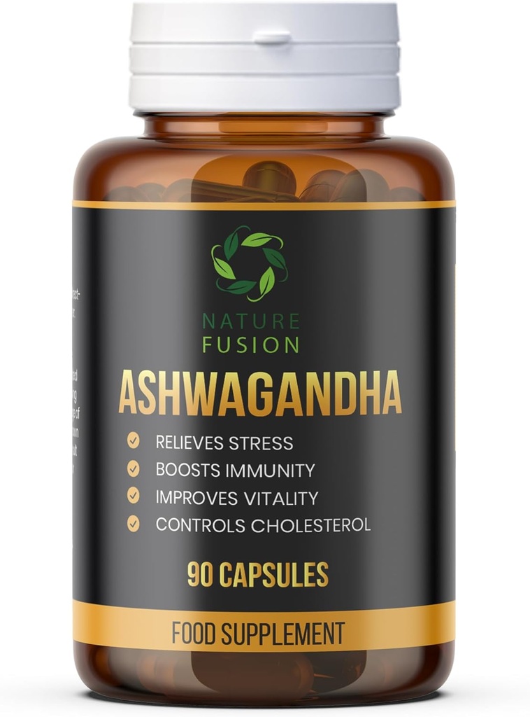 La fusion de la nature de Ashwagandha Capsules 500mg - 90 Count.