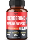 Premium Berberine Supplement met Ceylon, Ashwagandha, Kurkuma, melkdistel, vlierbessen en zwarte peper - Ondersteunt het immuunsysteem, hart- en vaat- en gastro-intestinale - 60 capsules