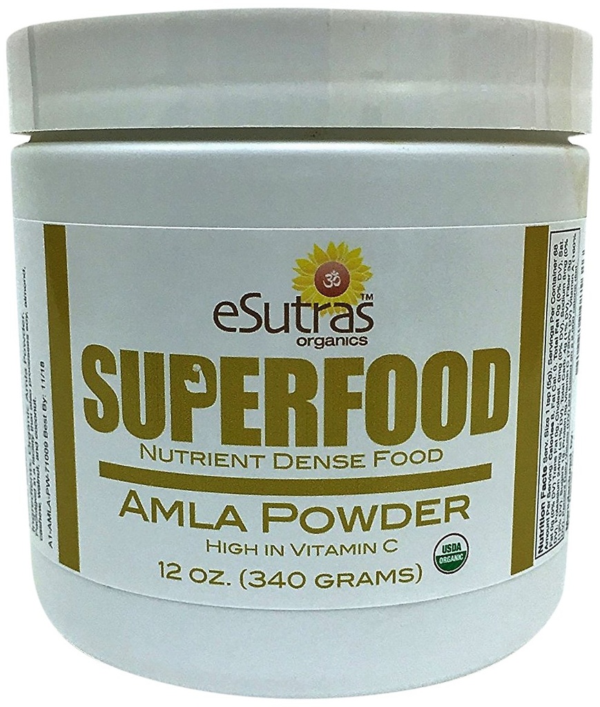 Biologische Amla Poeder 12 oz, 30 porties Natuurlijke Vitamine C (immune vitamine) Amalaki Koud geperst Biologische voedingsstof voor gezonde smoothies