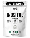 Myo-Inositol Poeder 8oz, Natuurlijke Myo Inositol Supplement voor ovariële ondersteuning, vruchtbaarheid en hormonale balans, Pure Inositol poeder, Myo-Inositol Supplement voor energie, Brain Health, 454 Servers