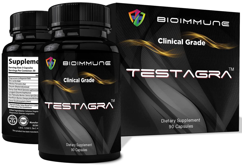 TESTAGRA Testosteron Booster voor mannen. 10X Geconcentreerde- 90 Capsules - Verhoog de spierkracht spierenergie. Zag Palmetto, Tribulus, Tongkat Ali, Geile geitenkruid, Zink