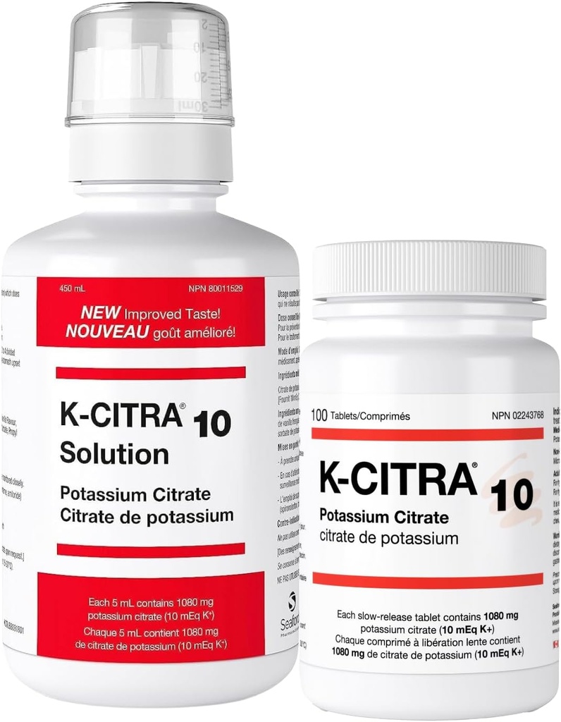 100 tabletten - Kaliumcitraatsupplement - Effectieve Alkalische therapie en eenvoudige doseringsregeling - Beste voor kaliumontvetting en nierstenen - Bevat 1080 mg kaliumcitraat per tablet