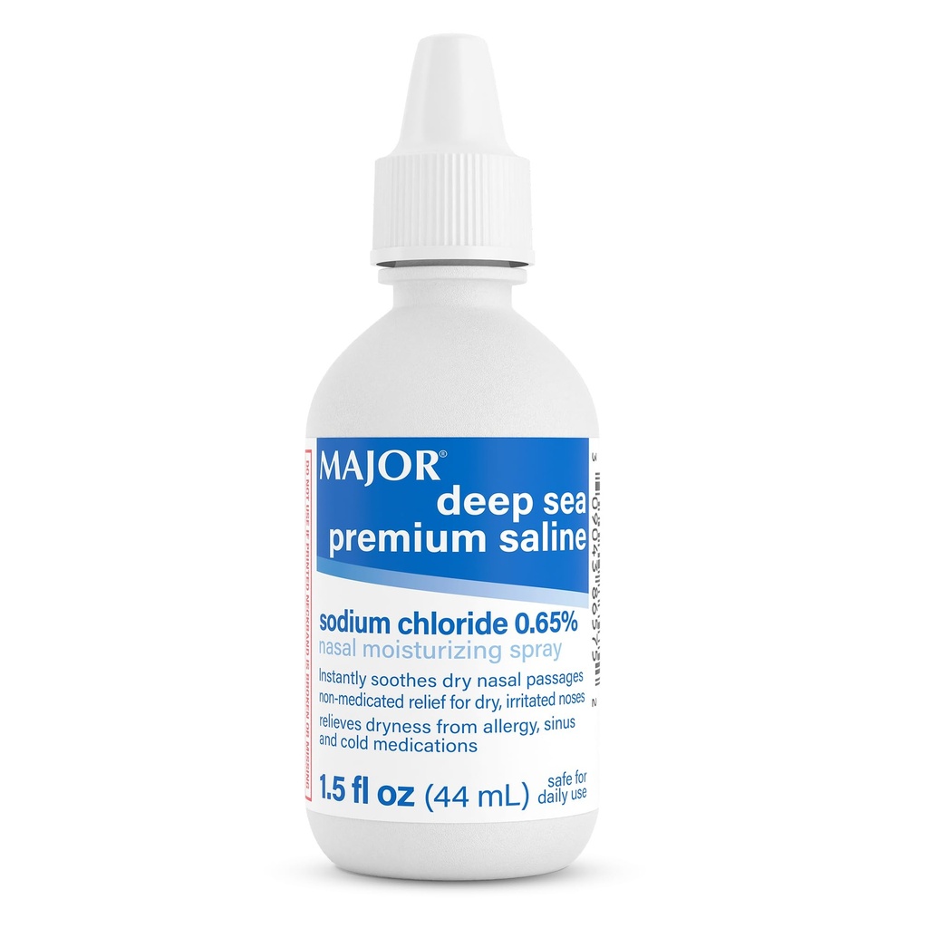 MAJOR Deep Sea Premium Saline - Nasal Moisturizing Spray for Dryness and Irritation Relief - Natriumchloride 0,65% - 1,5 Fl. Oz (1 Pack)
