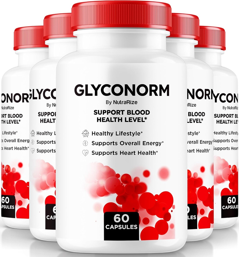 (5 Pack) Glyconorm Capsules - Officiële Blood Support Formule voor gezonde niveaus, Glyco Optimizer Pillen, Alle Natuurlijke Blood Vessel Cleaner, Glyco Norm Review (300 Capsules)
