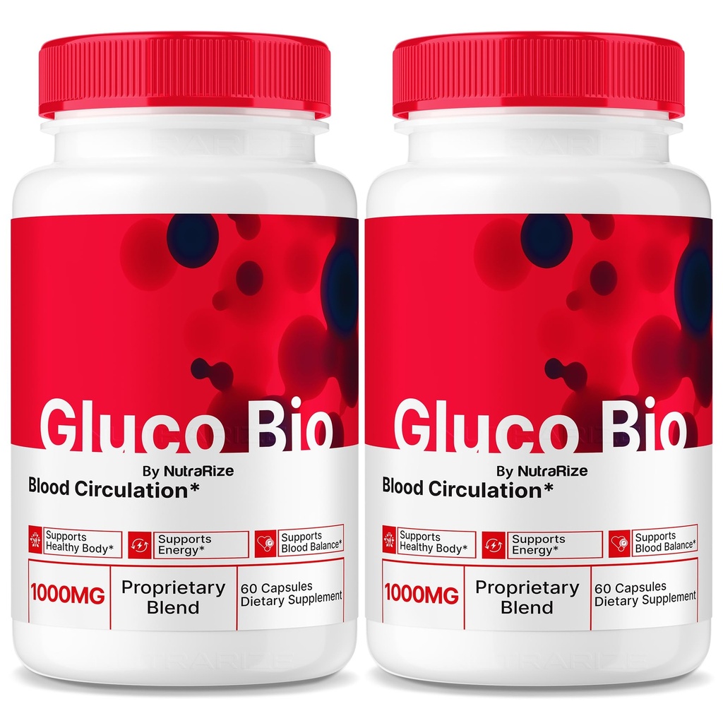 NutraRize (2 Pack) GlucoBio Capsules, Official Gluco Bio Support Supplement, All Natural Formula to Support Overall Health and Wellness, Premium Vitamin Pills, GlucoBio Reviews (120 Capsules)