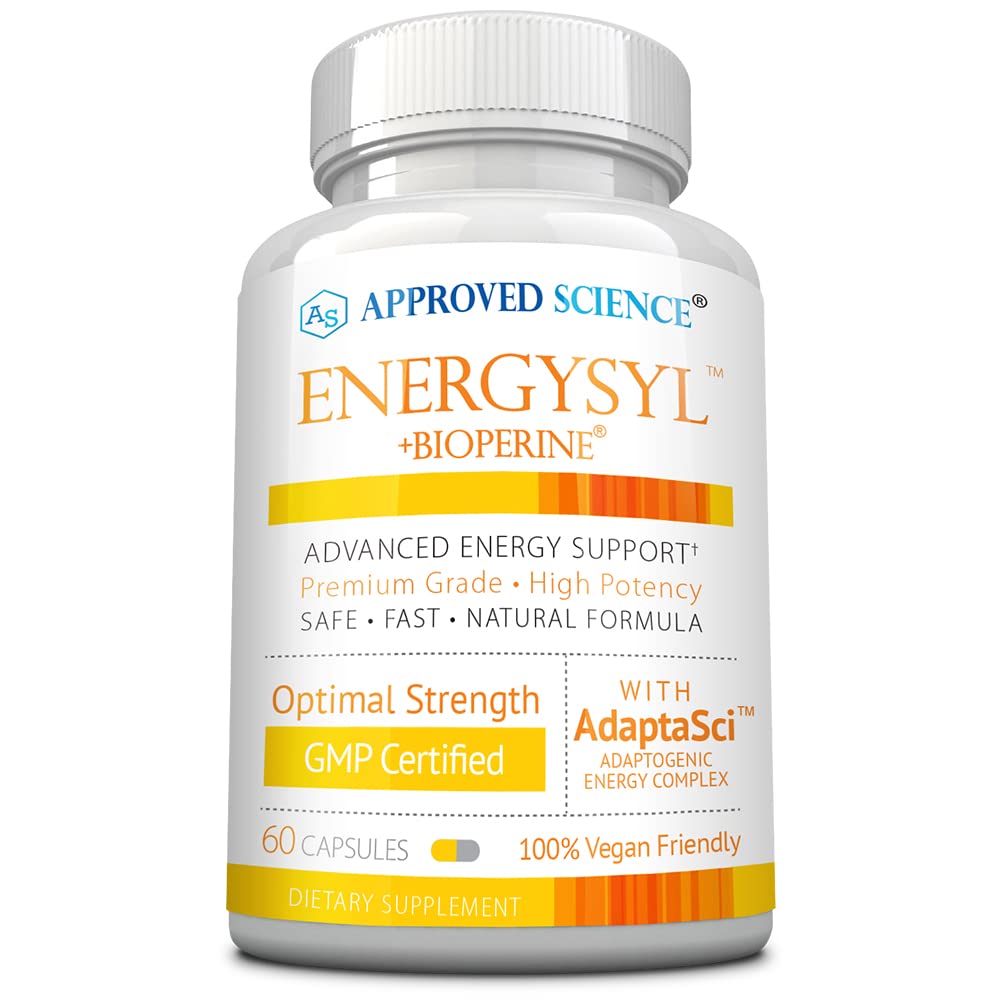 Goedgekeurde Science Energysyl - Cafeïnevrij - met Adaptogenen, B Vitaminen, en Bioperine - 1 maand levering - 60 Capsules - Made in The USA