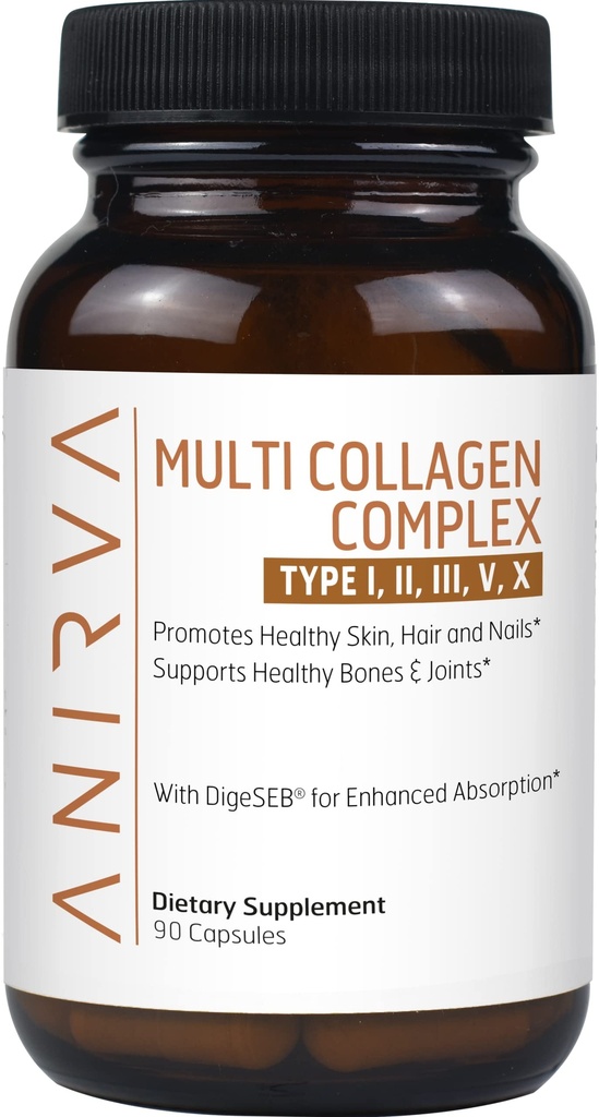 Multi Collageen Complex - Type I, II, III, V, X - Collageen Supplement voor anti-aging, gezonde gewrichten, haar, huid en nagels