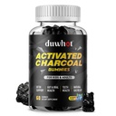 Geactiveerde Charcoal Gummies voor kinderen, 500mg Kauwbare geactiveerde Charcoal Supplement voor Gas Relief, Detox, Digestieve en Orale Gezondheid, Vegan Blueberry Flavor, 60 Tellen