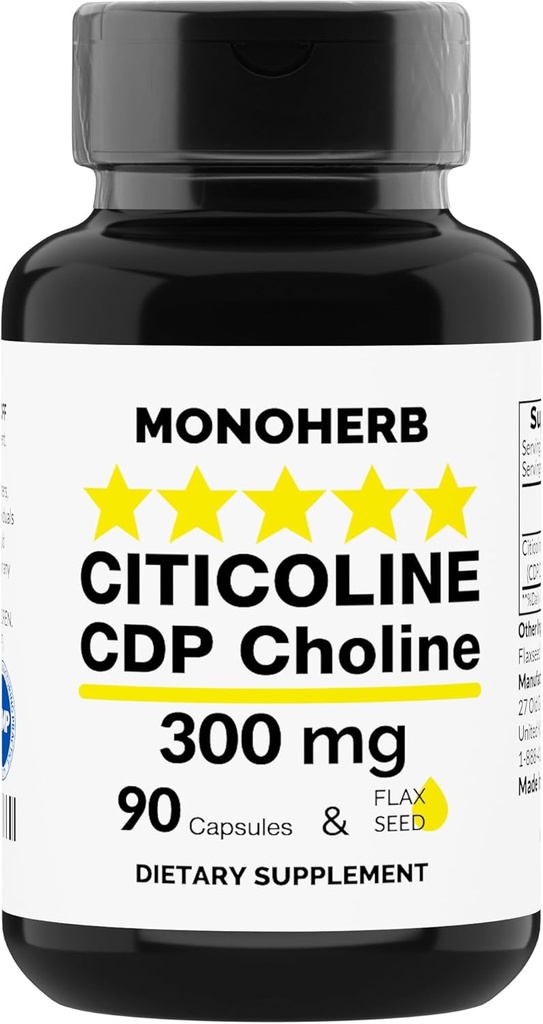 MONOHERB Citicoline CDP Choline 300 mg per capsule - 90 Vegetarische capsules