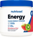 Nutricost Energy Complex (Strawberry Kiwi) (60 porties) - Clean Energy Powder, 300g Dieetsupplement