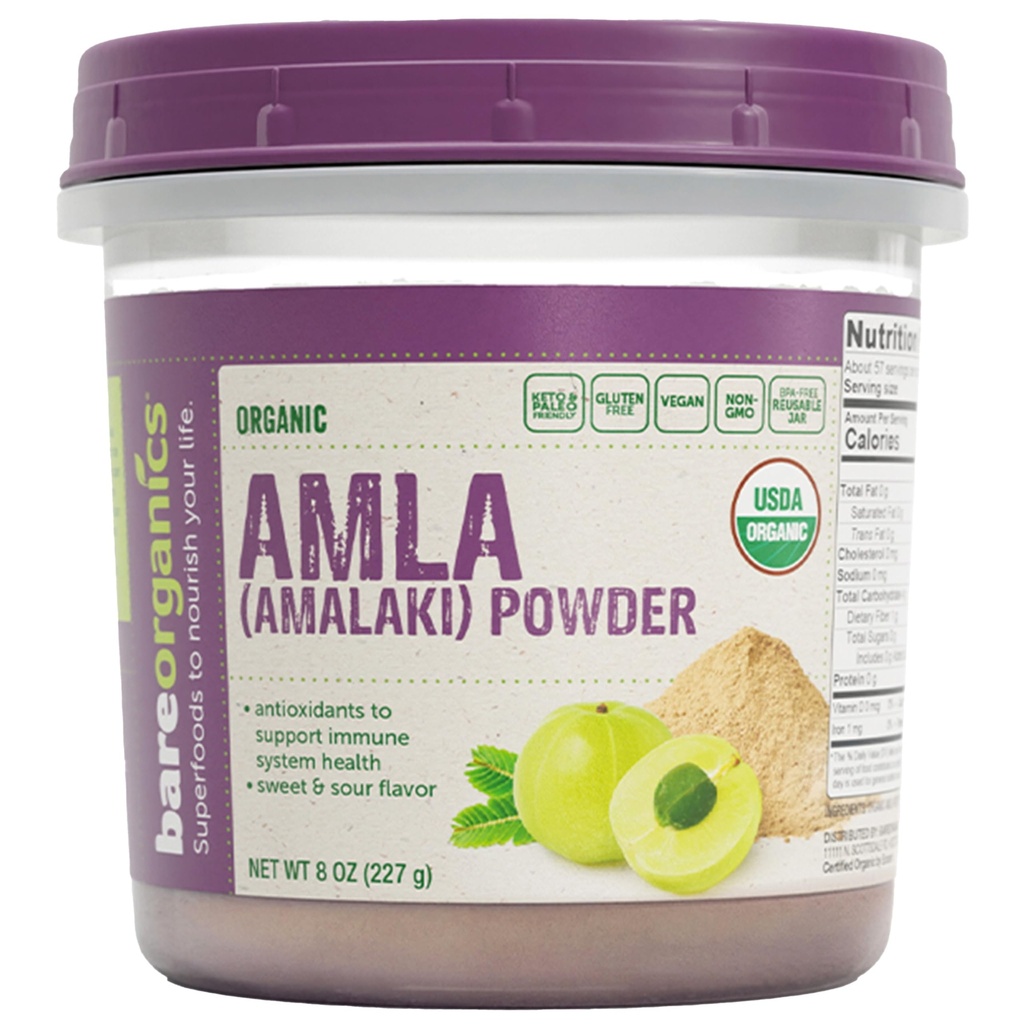BareOrganics Amla, Indian Gooseberry & Superfood Powder, Dieetsupplement, 8 Oz