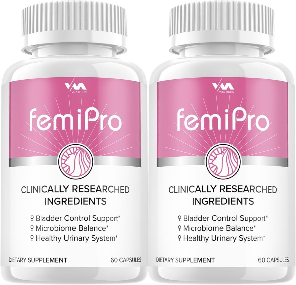 (2 Pack) Femi Pro Probiotica - FemiPro Advanced Formula Bladder Control Support, Microbiome Balance, Healthy Urinary System, 120 Capsules