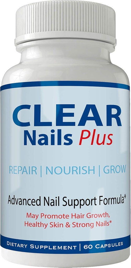 Clear Nails Plus pillen supplement - Geavanceerde unieke haargroei vitaminen en mineralen met Biotine - Glutenvrije 60 capsules - Haar Lash huid en nagels Extra sterkte formule groei Booster