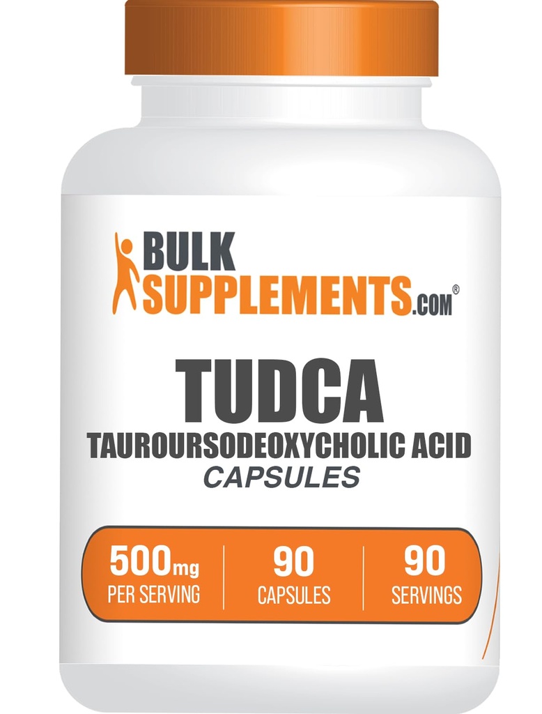 BulkSupplements.com Capsules TUDCA - Supplément TUDCA, Acide Tauroursodeoxycholique, TUDCA 500mg pour le soutien du foie - Sans gluten, 1 Capsule par portion, 90 Capsules (paquet de 1)