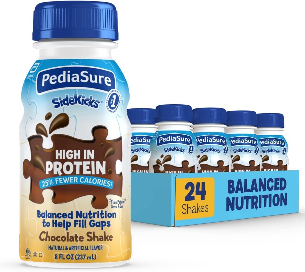 PediaSure Sidekicks Nutrition Drink, Chocolade, 8 fl oz, 24 Tel. (Verpakking mei Vary)